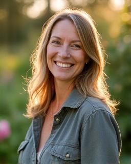 Portrait of a smiling gardening expert Jane Walsh