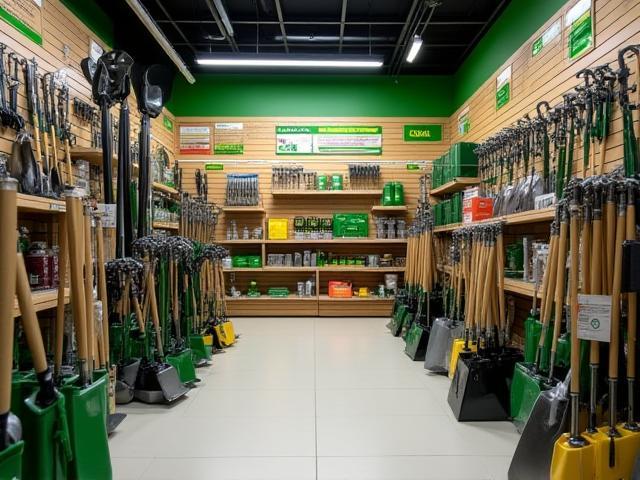 High-quality agricultural tools and equipment on display